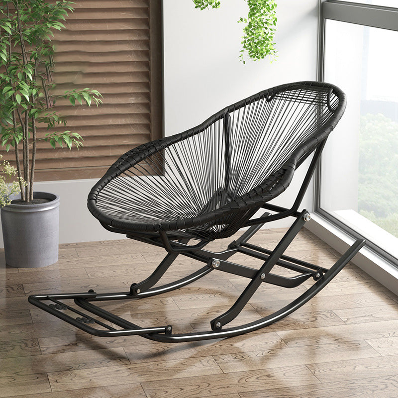 Fer Base moderne Rocking Chair Lounge Lounge Lazy Chaise pour balcon