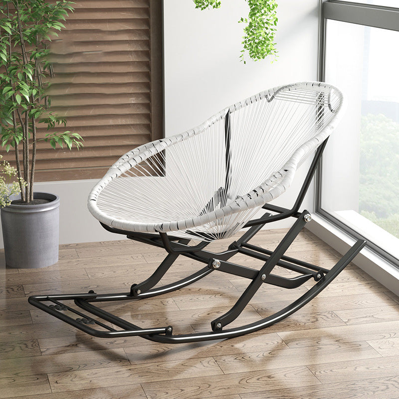 Fer Base moderne Rocking Chair Lounge Lounge Lazy Chaise pour balcon