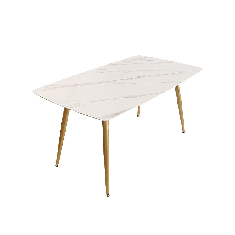 Glam 4 Legs Dining Room Table Sintered Stone Table for Kitchen Without Chairs Clearhalo 'Dining Tables & Seating' 'Dining Tables' 'dining_table' 'furn' 'furn_dining_table' 'Furniture' 'Kitchen & Dining Furniture' 7364906