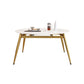 Glam 4 Legs Dining Room Table Sintered Stone Table for Kitchen 53.1"L x 53.1"W x 29.5"H Without Chairs Clearhalo 'Dining Tables & Seating' 'Dining Tables' 'dining_table' 'furn' 'furn_dining_table' 'Furniture' 'Kitchen & Dining Furniture' 7364907