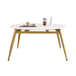 Glam 4 Legs Dining Room Table Sintered Stone Table for Kitchen Clearhalo 'Dining Tables & Seating' 'Dining Tables' 'dining_table' 'furn' 'furn_dining_table' 'Furniture' 'Kitchen & Dining Furniture' 7364911
