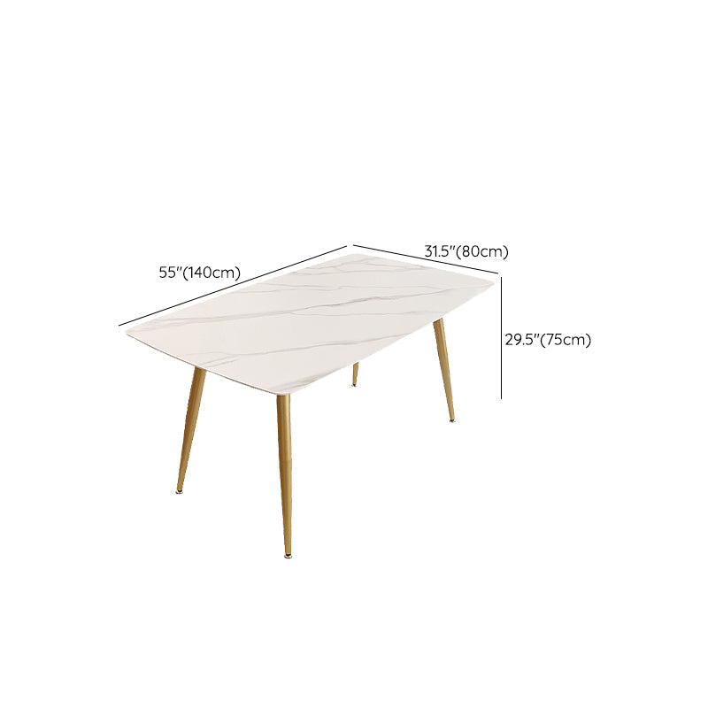 Glam 4 Legs Dining Room Table Sintered Stone Table for Kitchen Clearhalo 'Dining Tables & Seating' 'Dining Tables' 'dining_table' 'furn' 'furn_dining_table' 'Furniture' 'Kitchen & Dining Furniture' 7364917