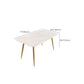 Glam 4 Legs Dining Room Table Sintered Stone Table for Kitchen Clearhalo 'Dining Tables & Seating' 'Dining Tables' 'dining_table' 'furn' 'furn_dining_table' 'Furniture' 'Kitchen & Dining Furniture' 7364919