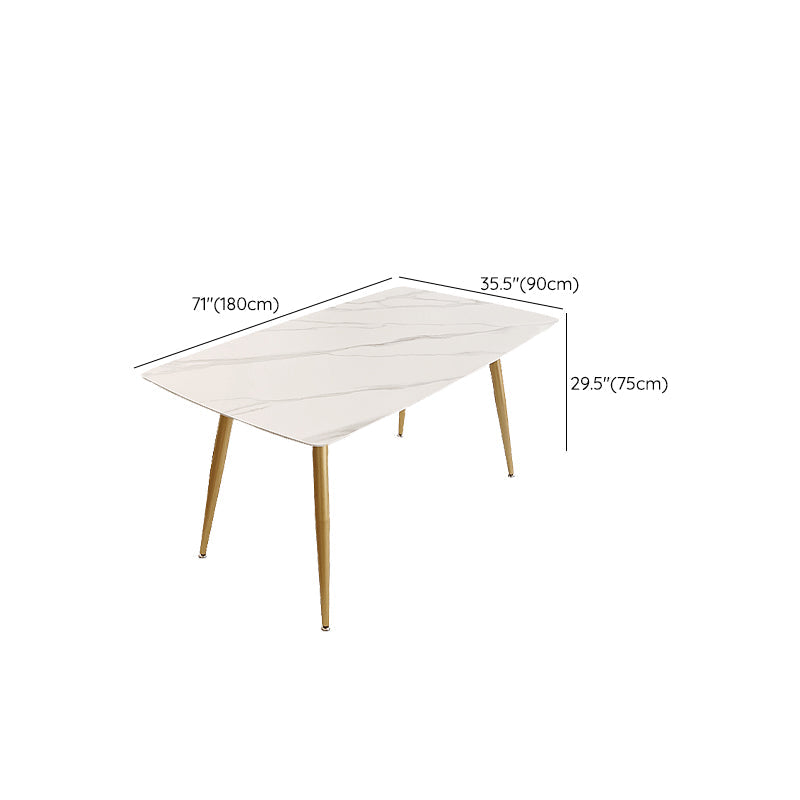 Glam 4 Legs Dining Room Table Sintered Stone Table for Kitchen Clearhalo 'Dining Tables & Seating' 'Dining Tables' 'dining_table' 'furn' 'furn_dining_table' 'Furniture' 'Kitchen & Dining Furniture' 7364919