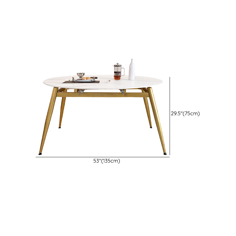Glam 4 Legs Dining Room Table Sintered Stone Table for Kitchen Clearhalo 'Dining Tables & Seating' 'Dining Tables' 'dining_table' 'furn' 'furn_dining_table' 'Furniture' 'Kitchen & Dining Furniture' 7364920