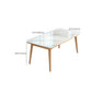 White - Natural Dining Room Table Contemporary 4 Legs Dinette Table Clearhalo 'Dining Tables & Seating' 'Dining Tables' 'dining_table' 'furn' 'furn_dining_table' 'Furniture' 'Kitchen & Dining Furniture' 7364963