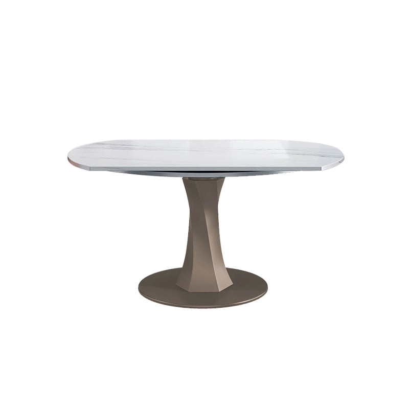 Drop-Leaf Dining Table Contemporary Pedestal Dining Room Table Without Chairs Clearhalo 'Dining Tables & Seating' 'Dining Tables' 'dining_table' 'furn' 'furn_dining_table' 'Furniture' 'Kitchen & Dining Furniture' 7364968
