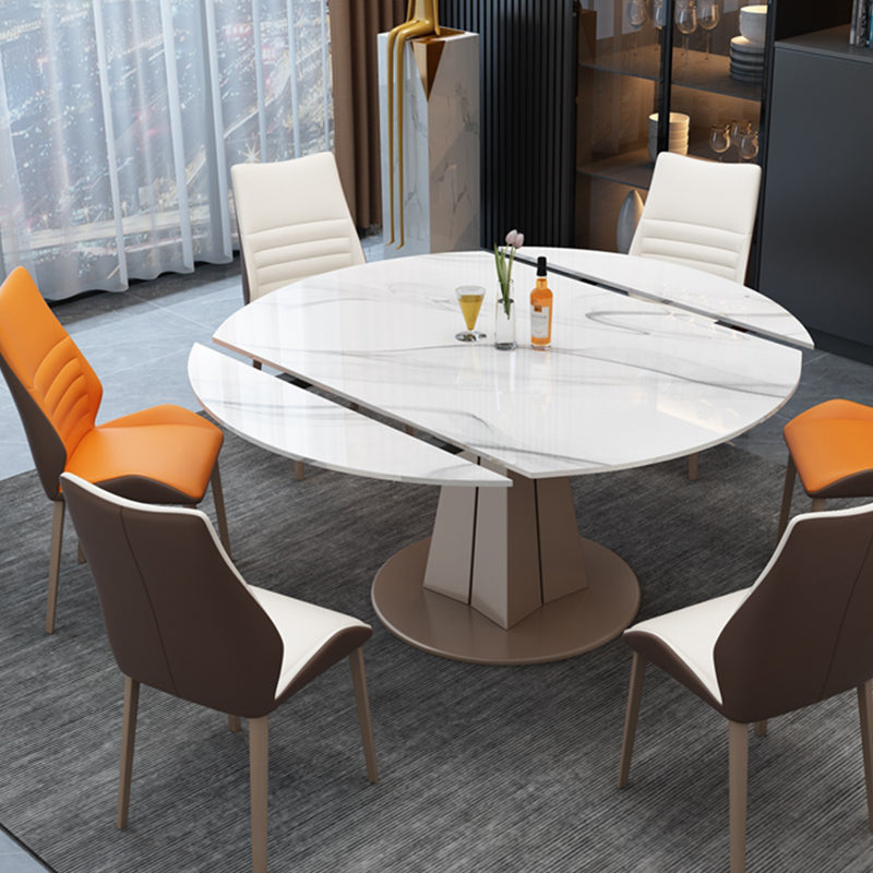 Drop-Leaf Dining Table Contemporary Pedestal Dining Room Table Clearhalo 'Dining Tables & Seating' 'Dining Tables' 'dining_table' 'furn' 'furn_dining_table' 'Furniture' 'Kitchen & Dining Furniture' 7364969