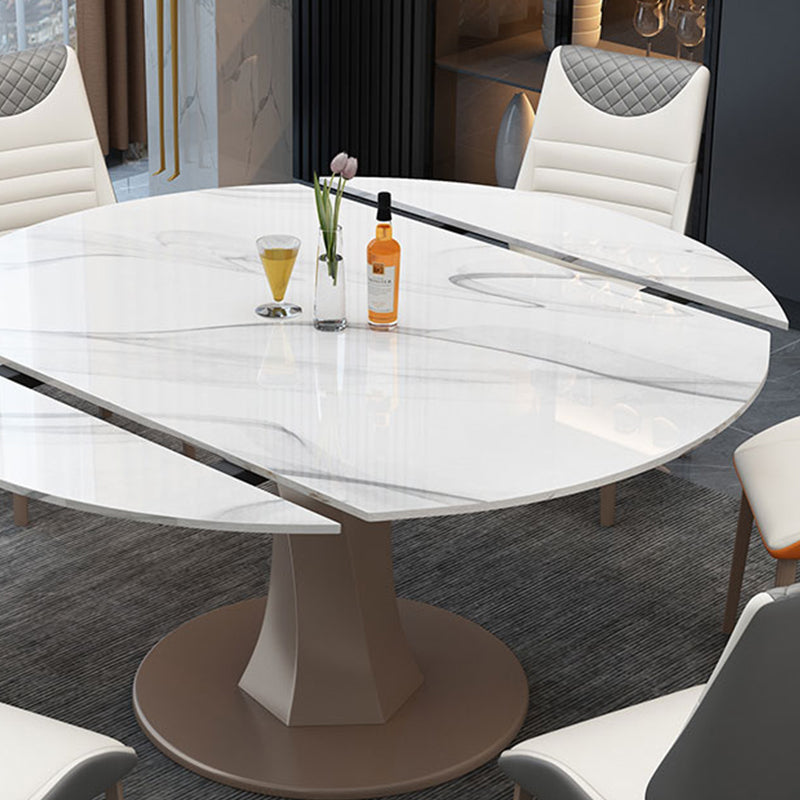 Drop-Leaf Dining Table Contemporary Pedestal Dining Room Table Clearhalo 'Dining Tables & Seating' 'Dining Tables' 'dining_table' 'furn' 'furn_dining_table' 'Furniture' 'Kitchen & Dining Furniture' 7364970