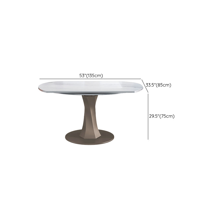 Drop-Leaf Dining Table Contemporary Pedestal Dining Room Table Clearhalo 'Dining Tables & Seating' 'Dining Tables' 'dining_table' 'furn' 'furn_dining_table' 'Furniture' 'Kitchen & Dining Furniture' 7364976