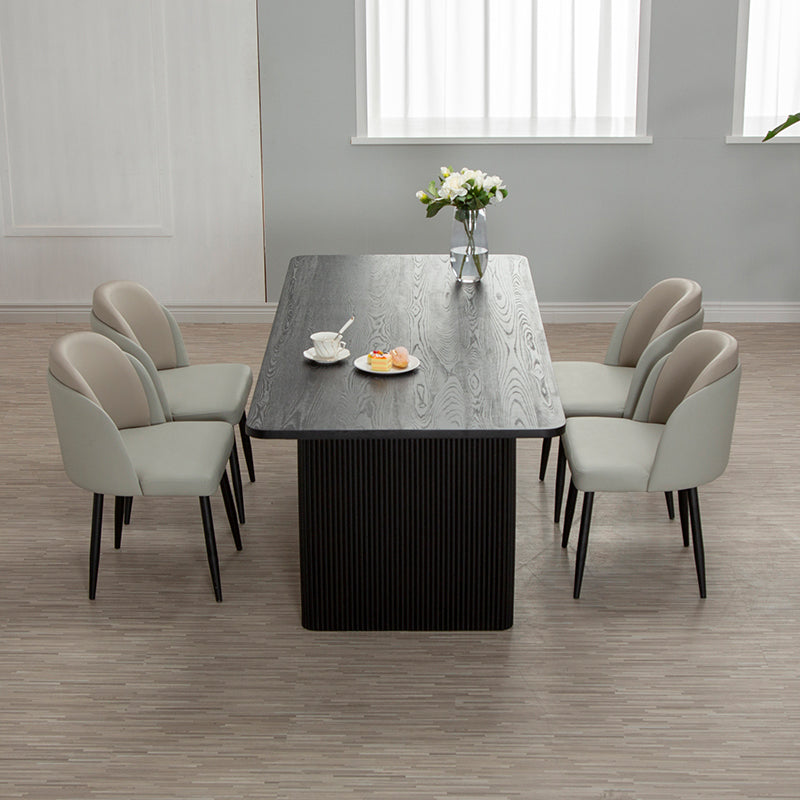 Black Pine Wood Dining Table Modern Indoor Rectangle Dinette Table Clearhalo 'Dining Tables & Seating' 'Dining Tables' 'dining_table' 'furn' 'furn_dining_table' 'Furniture' 'Kitchen & Dining Furniture' 7364978