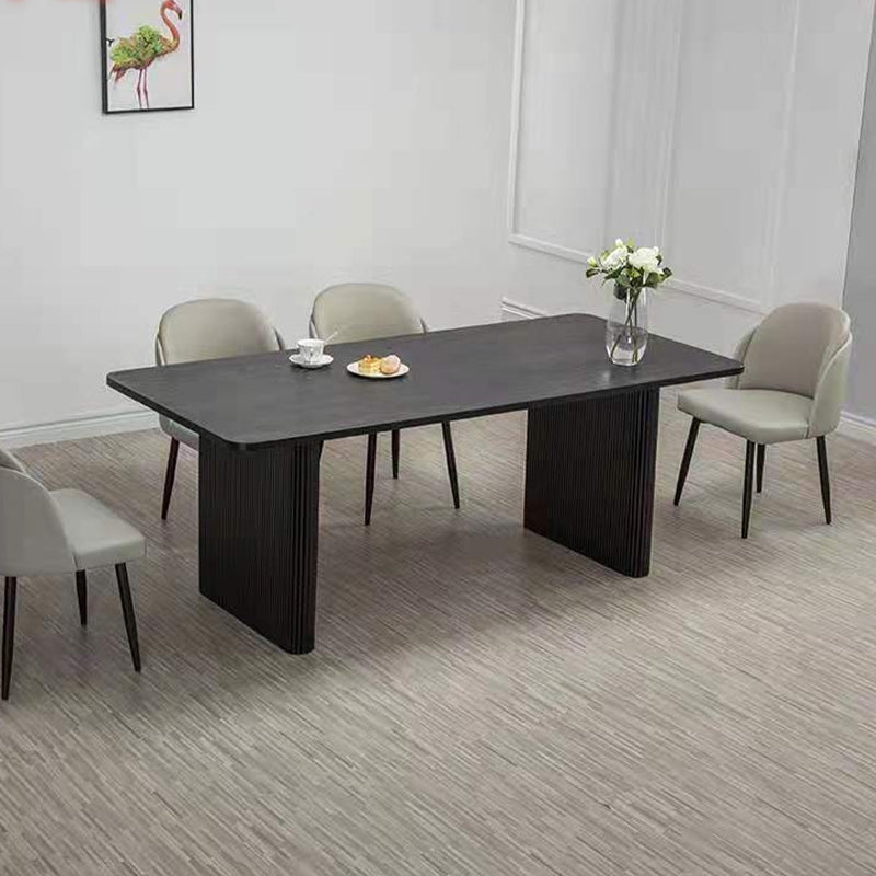 Black Pine Wood Dining Table Modern Indoor Rectangle Dinette Table Clearhalo 'Dining Tables & Seating' 'Dining Tables' 'dining_table' 'furn' 'furn_dining_table' 'Furniture' 'Kitchen & Dining Furniture' 7364981