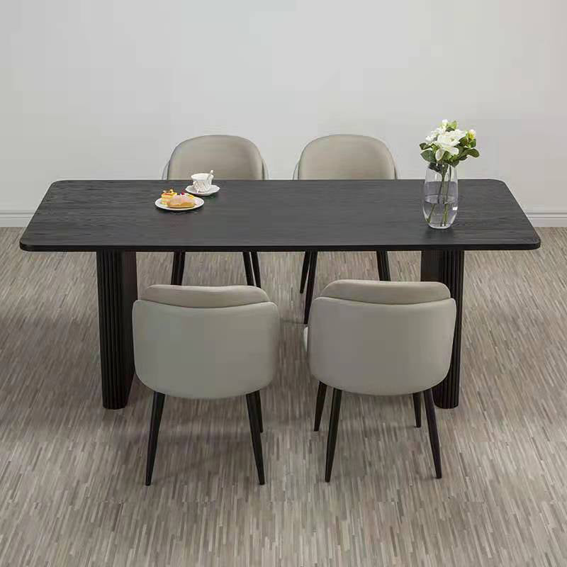 Black Pine Wood Dining Table Modern Indoor Rectangle Dinette Table Clearhalo 'Dining Tables & Seating' 'Dining Tables' 'dining_table' 'furn' 'furn_dining_table' 'Furniture' 'Kitchen & Dining Furniture' 7364982
