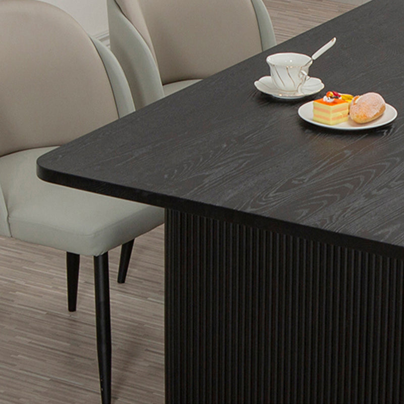 Black Pine Wood Dining Table Modern Indoor Rectangle Dinette Table Clearhalo 'Dining Tables & Seating' 'Dining Tables' 'dining_table' 'furn' 'furn_dining_table' 'Furniture' 'Kitchen & Dining Furniture' 7364984