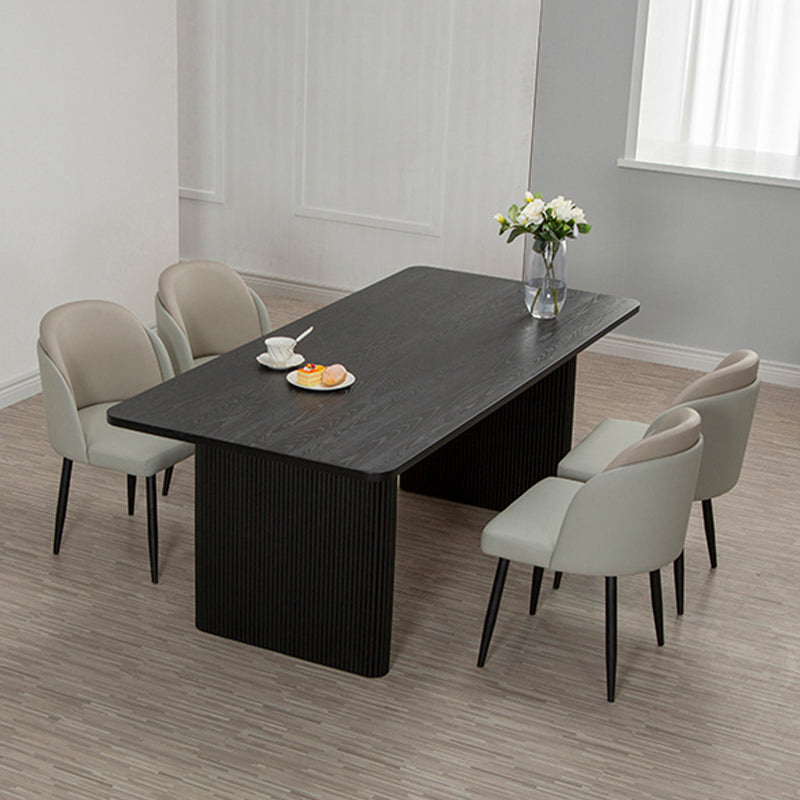 Black Pine Wood Dining Table Modern Indoor Rectangle Dinette Table Clearhalo 'Dining Tables & Seating' 'Dining Tables' 'dining_table' 'furn' 'furn_dining_table' 'Furniture' 'Kitchen & Dining Furniture' 7364988
