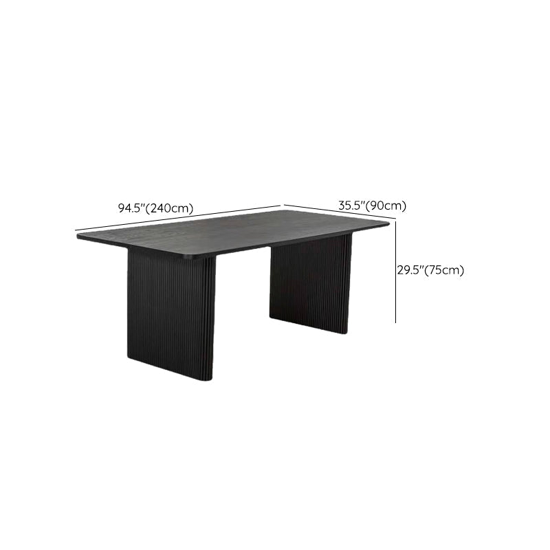 Black Pine Wood Dining Table Modern Indoor Rectangle Dinette Table Clearhalo 'Dining Tables & Seating' 'Dining Tables' 'dining_table' 'furn' 'furn_dining_table' 'Furniture' 'Kitchen & Dining Furniture' 7364994