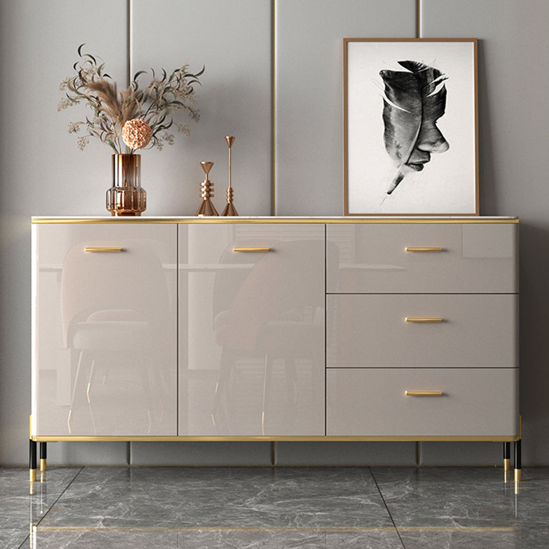 Glam Style Sideboard Buffet Server Adjustable Shelving Credenza for Dining Room https: res.litfad.com site img item 2023 01 10 7365045 1200x1200.jpg Clearhalo 'buffet_sideboard' 'Buffets & Sideboards' 'furn' 'furn_buffet_sideboard' 'Furniture' 'Kitchen & Dining Furniture' 7365045