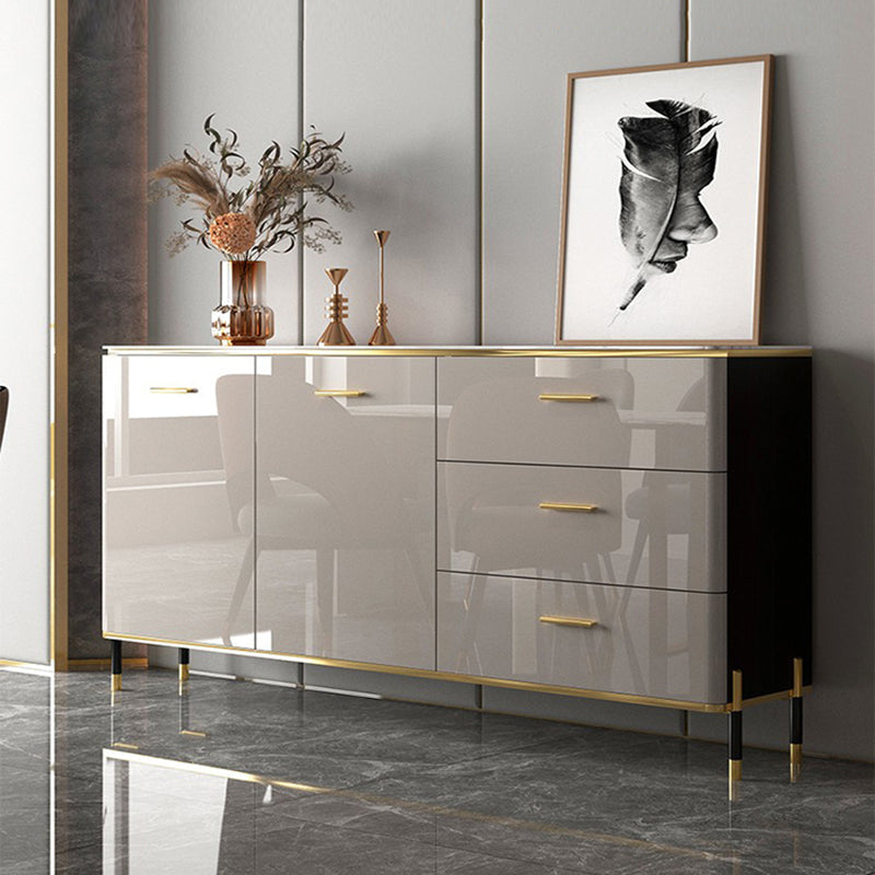 Glam Style Sideboard Buffet Server Adjustable Shelving Credenza for Dining Room https: res.litfad.com site img item 2023 01 19 7365047 1200x1200.jpg Clearhalo 'buffet_sideboard' 'Buffets & Sideboards' 'furn' 'furn_buffet_sideboard' 'Furniture' 'Kitchen & Dining Furniture' 7365047