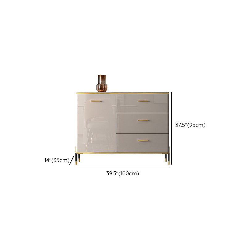 Glam Style Sideboard Buffet Server Adjustable Shelving Credenza for Dining Room Clearhalo 'buffet_sideboard' 'Buffets & Sideboards' 'furn' 'furn_buffet_sideboard' 'Furniture' 'Kitchen & Dining Furniture' 7365056