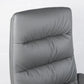 Silla de altura de los gerentes de espalda de espalda silla de oficina de cuero en gris con ruedas