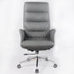 Silla de altura de los gerentes de espalda de espalda silla de oficina de cuero en gris con ruedas