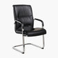 Modern Style Office Chair Black Leather No Wheels Fixed Arm Chair Clearhalo 'furn' 'furn_office_chair' 'Furniture' 'Office Chairs' 'Office Furniture' 'office_chair' 7365187