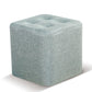 Tufted quadratische Form Ottomane moderne Leinenmischung gepolsterter Pouf