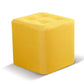 Tufted quadratische Form Ottomane moderne Leinenmischung gepolsterter Pouf