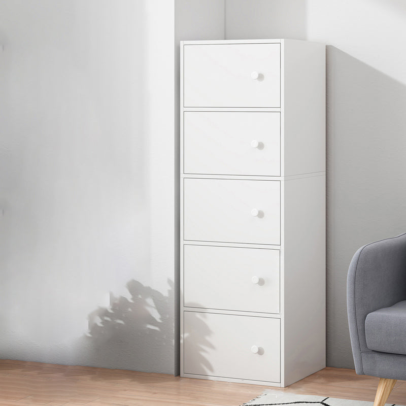 Contemporary Manufactured Wood Accent Cabinet Rectangle Knobs Accent Cabinet 16"L x 12"W x 50"H White Clearhalo 'Cabinets & Chests' 'cabinets_chests' 'furn' 'furn_cabinets_chests' 'Furniture' 'Living Room Furniture' 7365471