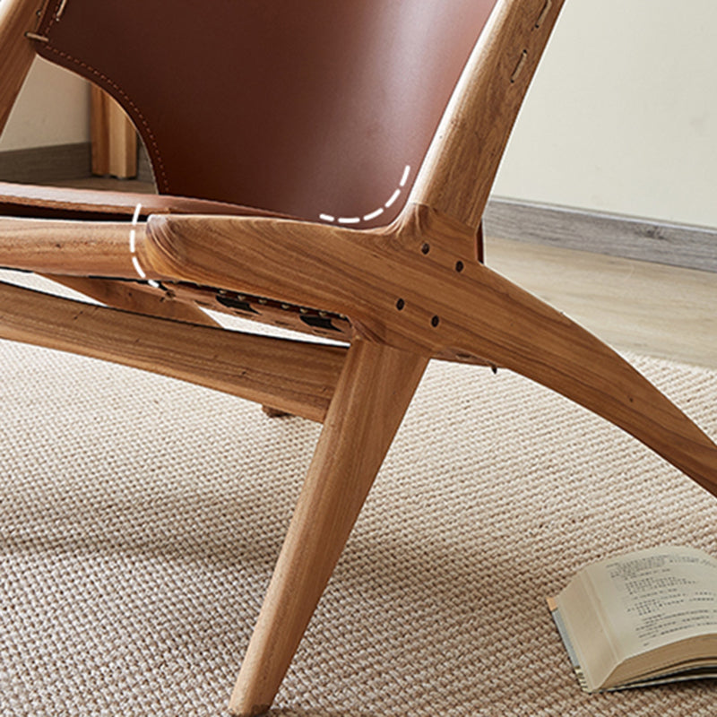 Solid Wood Armless Chair Fixed Back Lounge Chair for Living Room Clearhalo 'Accent Chairs' 'accent_chairs' 'Chairs & Seating' 'furn' 'furn_accent_chairs' 'Furniture' 'Living Room Furniture' 7365504