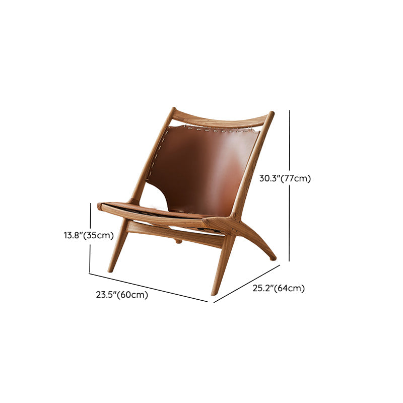 Solid Wood Armless Chair Fixed Back Lounge Chair for Living Room Clearhalo 'Accent Chairs' 'accent_chairs' 'Chairs & Seating' 'furn' 'furn_accent_chairs' 'Furniture' 'Living Room Furniture' 7365507