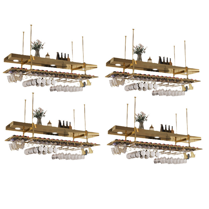 Modern hangende wijnrek metalen wijnfles en glazen rek voor eetkamer