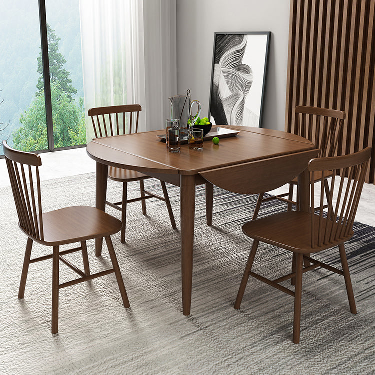 Wood Top Dining Table Set 1/5 Pieces Brown Dinette Set for Kitchen Clearhalo 'Dining Room Sets' 'Dining Tables & Seating' 'dining_room_set' 'furn' 'furn_dining_room_set' 'Furniture' 'Kitchen & Dining Furniture' 7366426