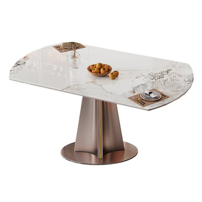 Weißes Stein Essset für zu Hause 1/5/7 Stücke moderne faltbare Esstisch Set