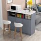 Contemporary Bar Dining Table Rectangle Wooden Counter Table