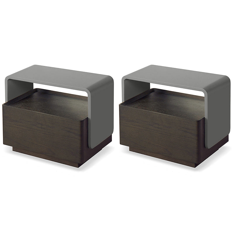 エンジニアリングされた木材ベッドサイドキャビネットモダンベッドナイトスタンドは引き出し付きです