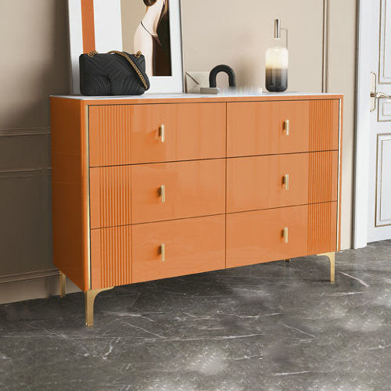 Glam tosser doble tocador de piedra tocador de pecho de almacenamiento horizontal para dormitorio