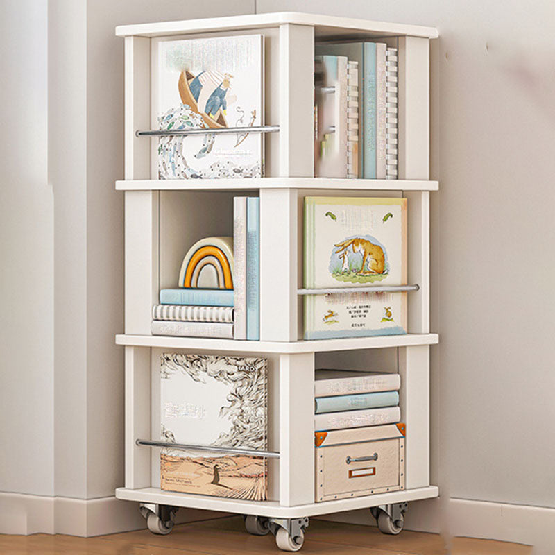 Engineered Wood Standard Bookcase Closed Back Scandinavian Bookshelf 15.7"L x 15.7"W x 39.4"H White Clearhalo 'Bookcases' 'furn' 'furn_bookcases' 'Furniture' 'Office Furniture' 7366811