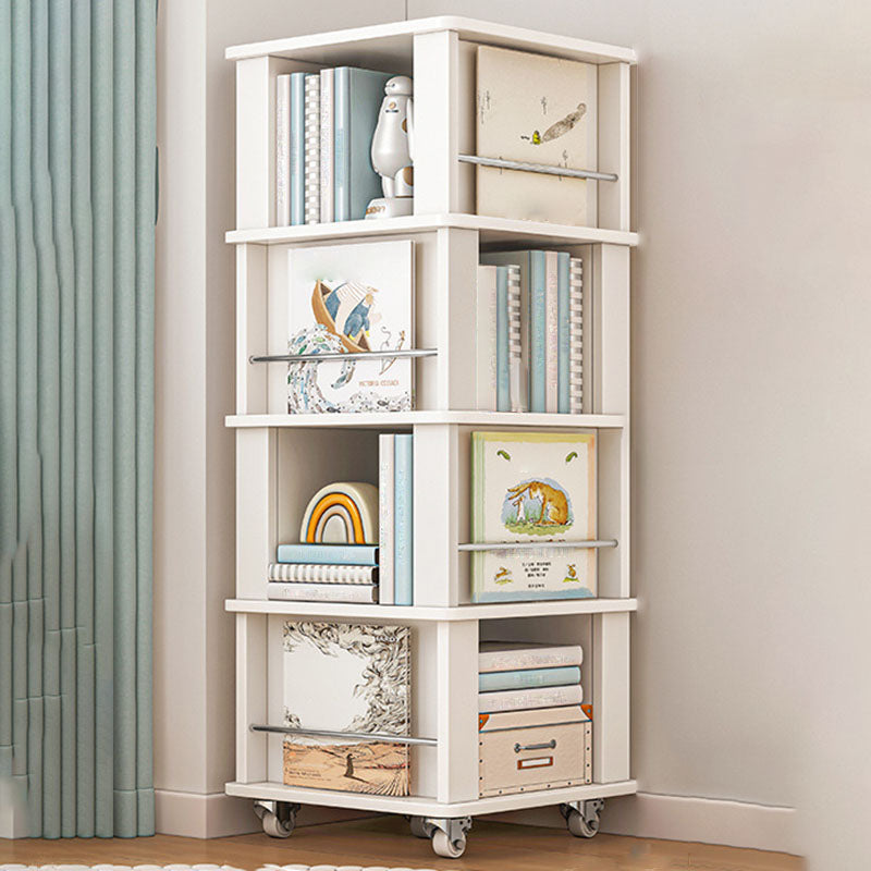Engineered Wood Standard Bookcase Closed Back Scandinavian Bookshelf 18.9"L x 18.9"W x 52"H White Clearhalo 'Bookcases' 'furn' 'furn_bookcases' 'Furniture' 'Office Furniture' 7366819