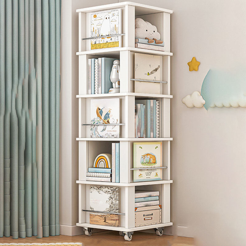 Engineered Wood Standard Bookcase Closed Back Scandinavian Bookshelf 18.9"L x 18.9"W x 64.2"H White Clearhalo 'Bookcases' 'furn' 'furn_bookcases' 'Furniture' 'Office Furniture' 7366821