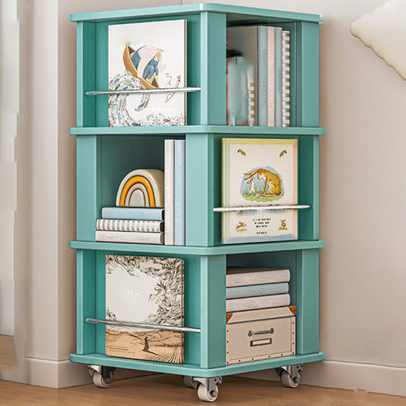 Engineered Wood Standard Bookcase Closed Back Scandinavian Bookshelf 18.9"L x 18.9"W x 39.4"H Aqua Clearhalo 'Bookcases' 'furn' 'furn_bookcases' 'Furniture' 'Office Furniture' 7366828