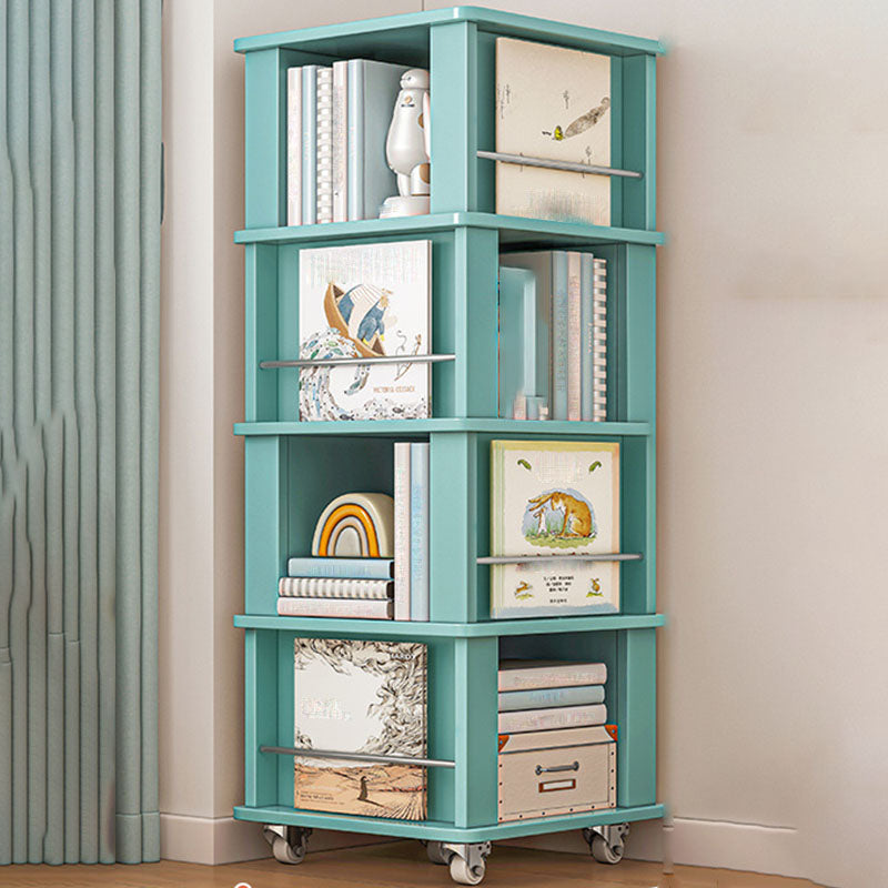 Engineered Wood Standard Bookcase Closed Back Scandinavian Bookshelf 18.9"L x 18.9"W x 52"H Aqua Clearhalo 'Bookcases' 'furn' 'furn_bookcases' 'Furniture' 'Office Furniture' 7366830