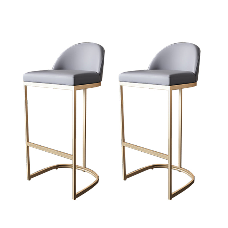Glam Bar Stools Metal Armless Dining Stools with Gold Metal Base 2 Piece Set Clearhalo 'Bar Furniture' 'Bar Stools' 'bar_stools' 'furn' 'furn_bar_stools' 'Furniture' 'Kitchen & Dining Furniture' 7367060