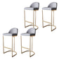 Glam Bar Stools Metal Armless Dining Stools with Gold Metal Base 4 Piece Set Clearhalo 'Bar Furniture' 'Bar Stools' 'bar_stools' 'furn' 'furn_bar_stools' 'Furniture' 'Kitchen & Dining Furniture' 7367061
