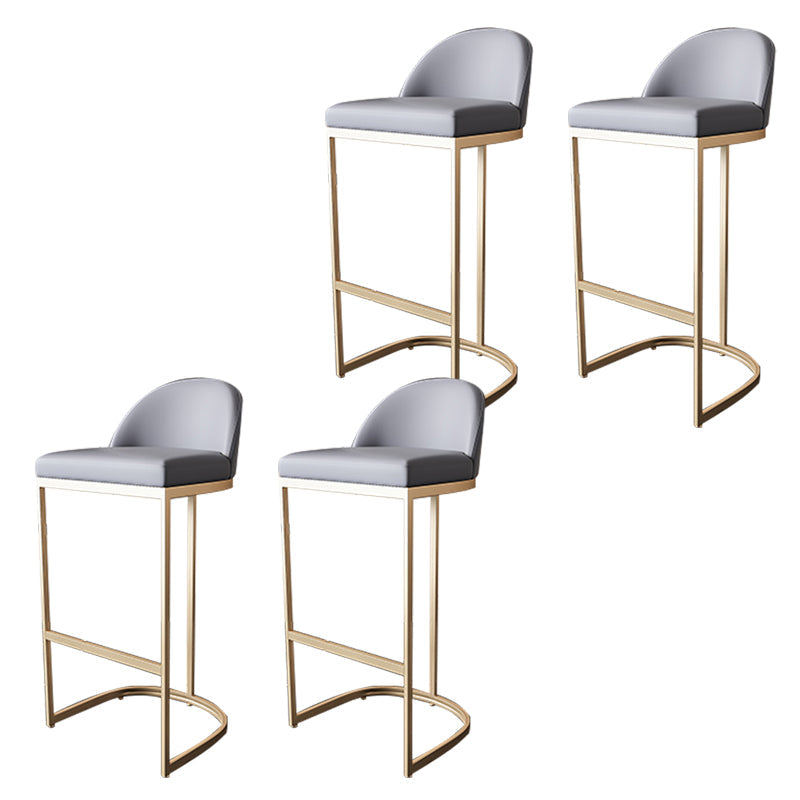 Glam Bar Stools Metal Armless Dining Stools with Gold Metal Base 4 Piece Set Clearhalo 'Bar Furniture' 'Bar Stools' 'bar_stools' 'furn' 'furn_bar_stools' 'Furniture' 'Kitchen & Dining Furniture' 7367061