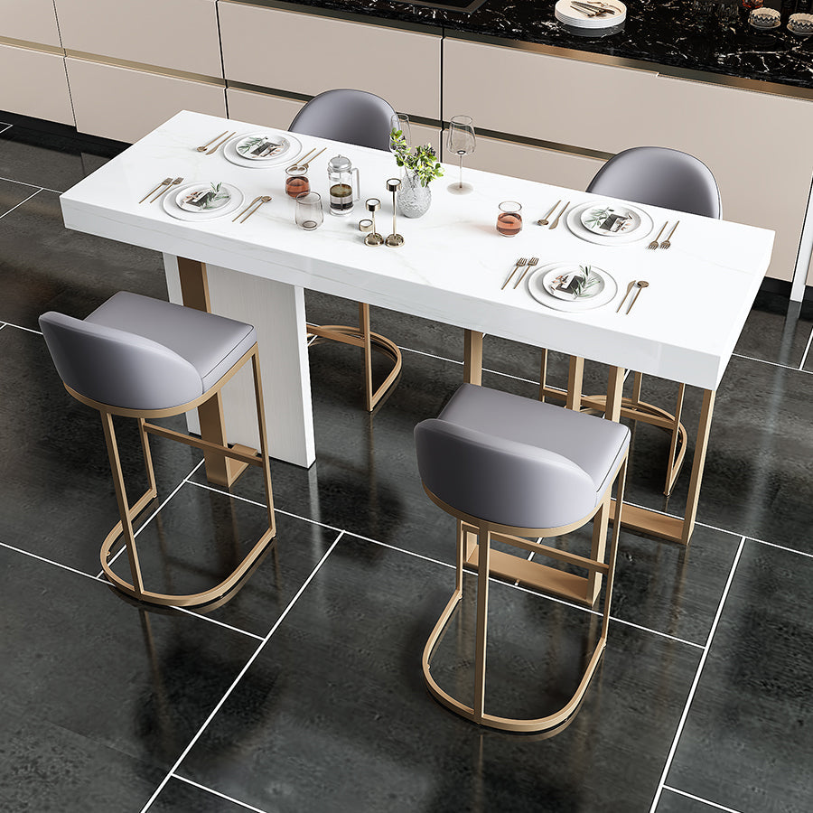 Glam Bar Stools Metal Armless Dining Stools with Gold Metal Base Clearhalo 'Bar Furniture' 'Bar Stools' 'bar_stools' 'furn' 'furn_bar_stools' 'Furniture' 'Kitchen & Dining Furniture' 7367062