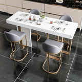 Glam Bar Stools Metal Armless Dining Stools with Gold Metal Base Clearhalo 'Bar Furniture' 'Bar Stools' 'bar_stools' 'furn' 'furn_bar_stools' 'Furniture' 'Kitchen & Dining Furniture' 7367062
