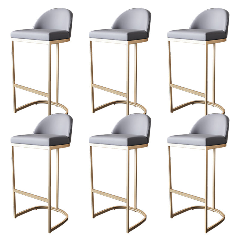 Glam Bar Stools Metal Armless Dining Stools with Gold Metal Base 6 Piece Set Clearhalo 'Bar Furniture' 'Bar Stools' 'bar_stools' 'furn' 'furn_bar_stools' 'Furniture' 'Kitchen & Dining Furniture' 7367063