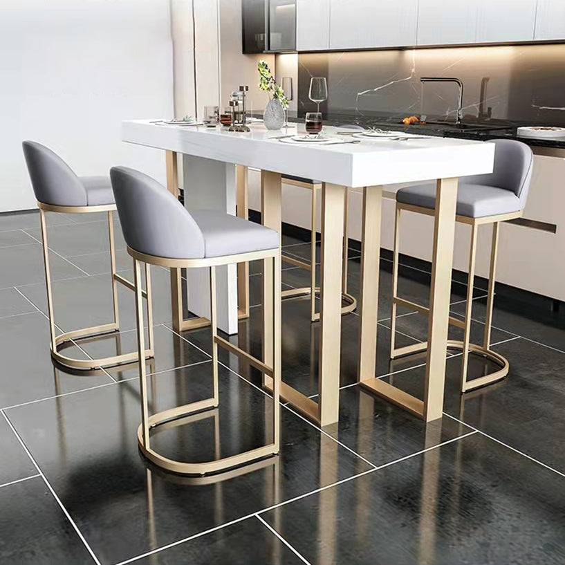 Glam Bar Stools Metal Armless Dining Stools with Gold Metal Base Clearhalo 'Bar Furniture' 'Bar Stools' 'bar_stools' 'furn' 'furn_bar_stools' 'Furniture' 'Kitchen & Dining Furniture' 7367064