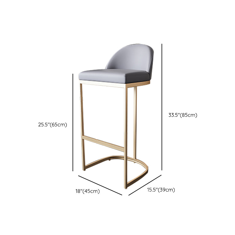 Glam Bar Stools Metal Armless Dining Stools with Gold Metal Base Clearhalo 'Bar Furniture' 'Bar Stools' 'bar_stools' 'furn' 'furn_bar_stools' 'Furniture' 'Kitchen & Dining Furniture' 7367072